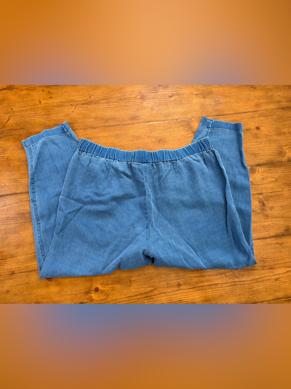 J Jill Indigo Tencel Blue Elastic Waist Denim Casual Pants. Petite Large
